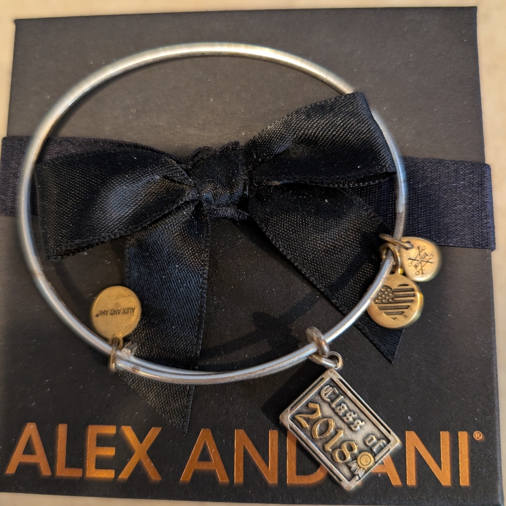 Alex and Ani Silver Class Of 2018 Bangle Bracelet - Used
